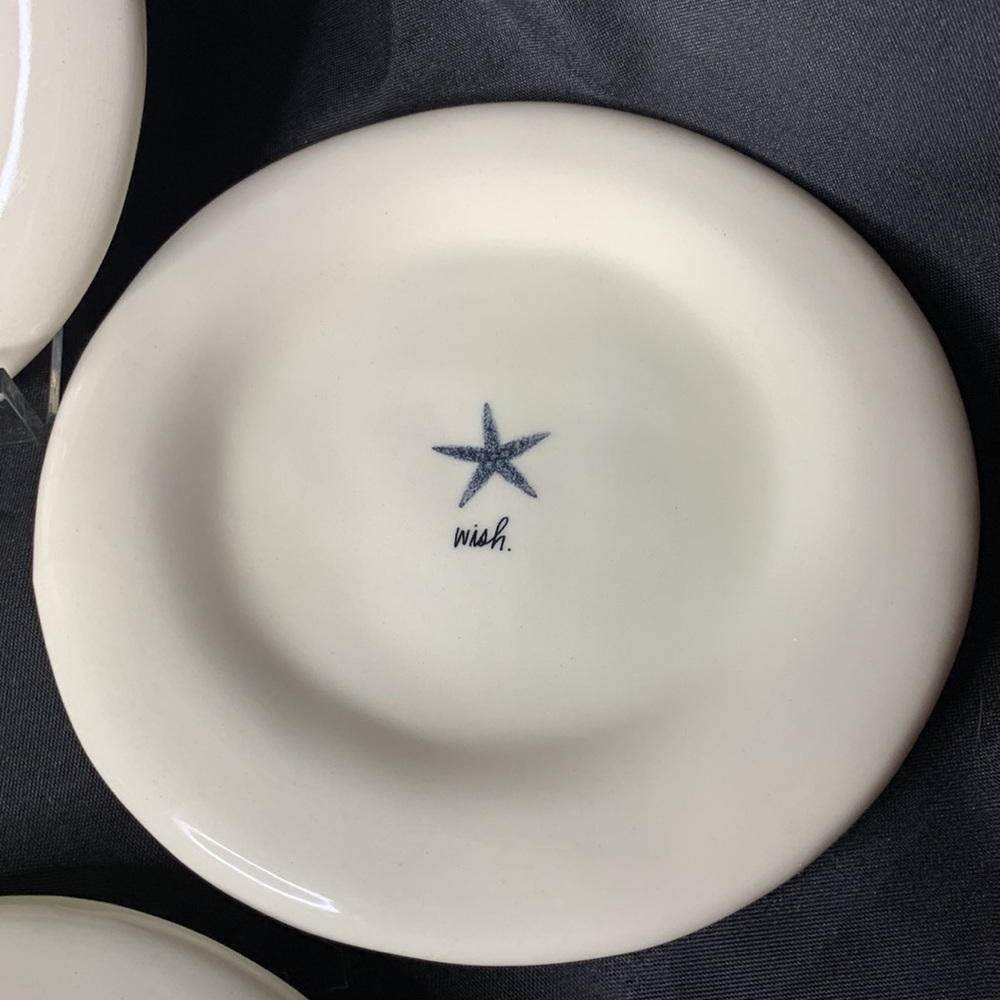 Set of 4 Rae Dunn Coastal Life 6” appetizer plates - Picture 3 of 9